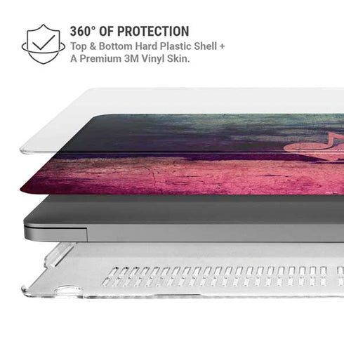 Rustic Musical Heart MacBook Pro 14in (2021-24) Case plus Skin